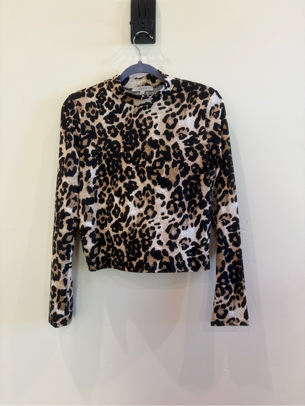 Leopard Print Long-Sleeve Top - Brown/Black